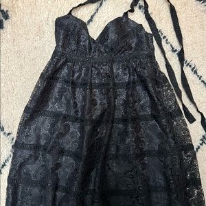 Betsy Johnson black lace mini dress